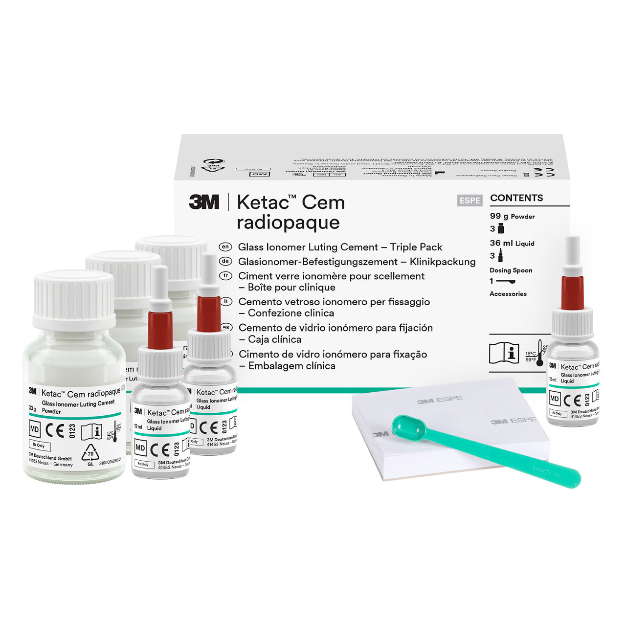 3M™ ESPE™ Ketac™ Cem Radiopaque Glass Ionomer Luting Cement Triple Pack,37230