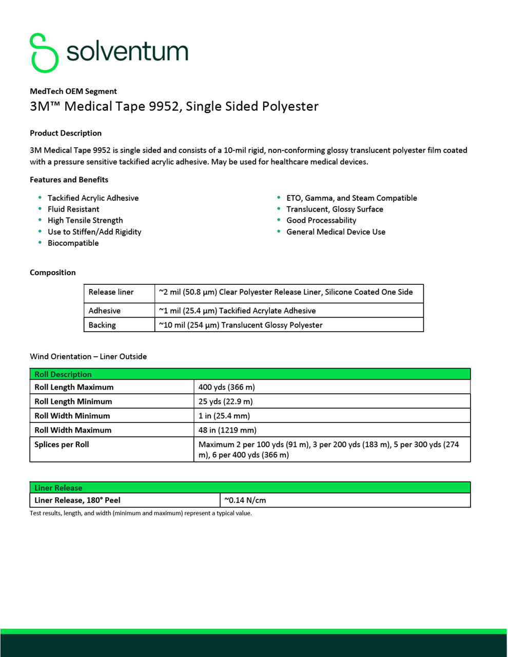 Microsoft Word - Medical Tape 9952, Single Sided Polyester TIS_3