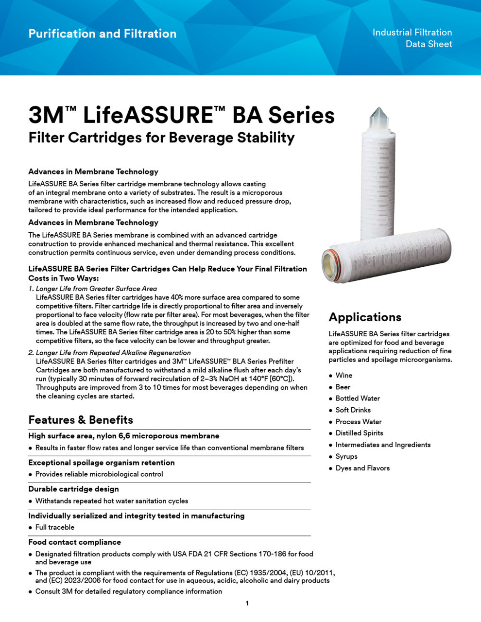 3M LifeASSURE BA Series Data Sheet