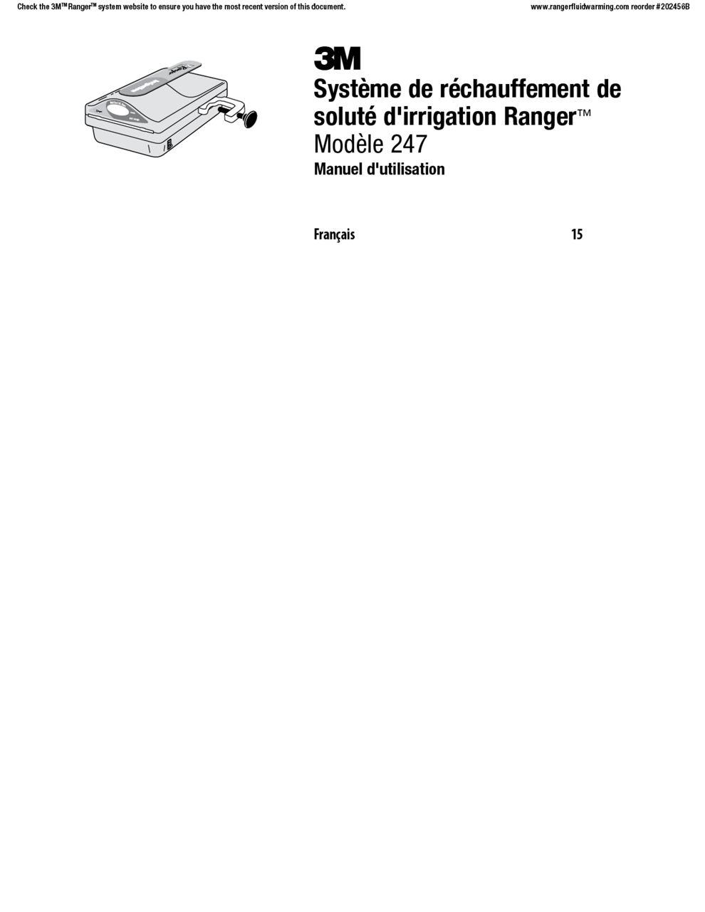 Système de réchauffement de soluté d'irrigation Ranger™  Modèle 247 