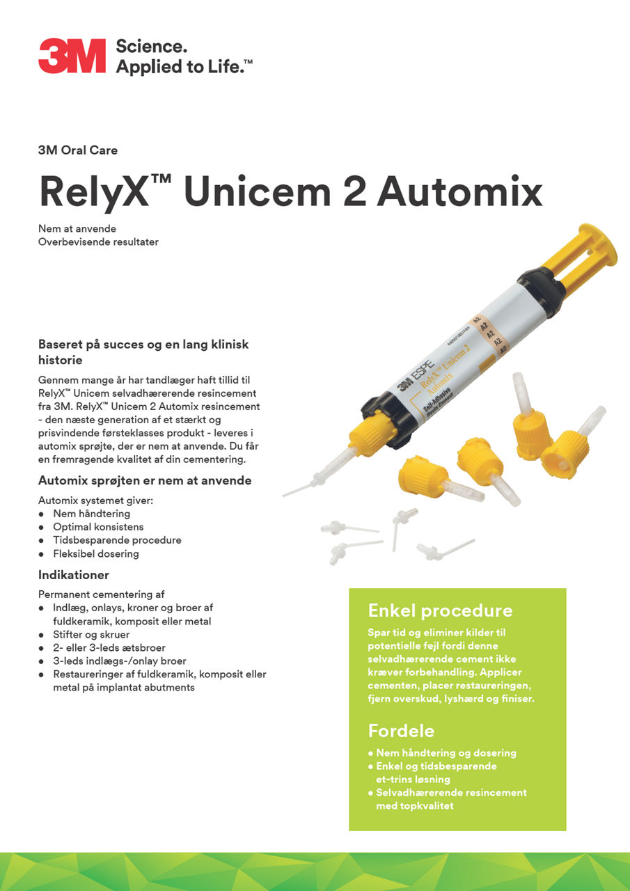 3M™ RelyX™ Unicem 2 Automix selvadhærerende resincement, brochure