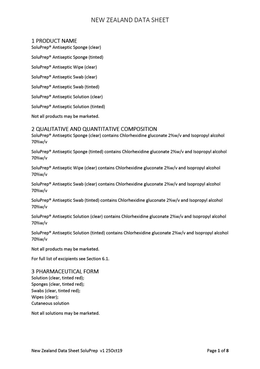 3M SoluPrep NZ Data Sheet (DS) 