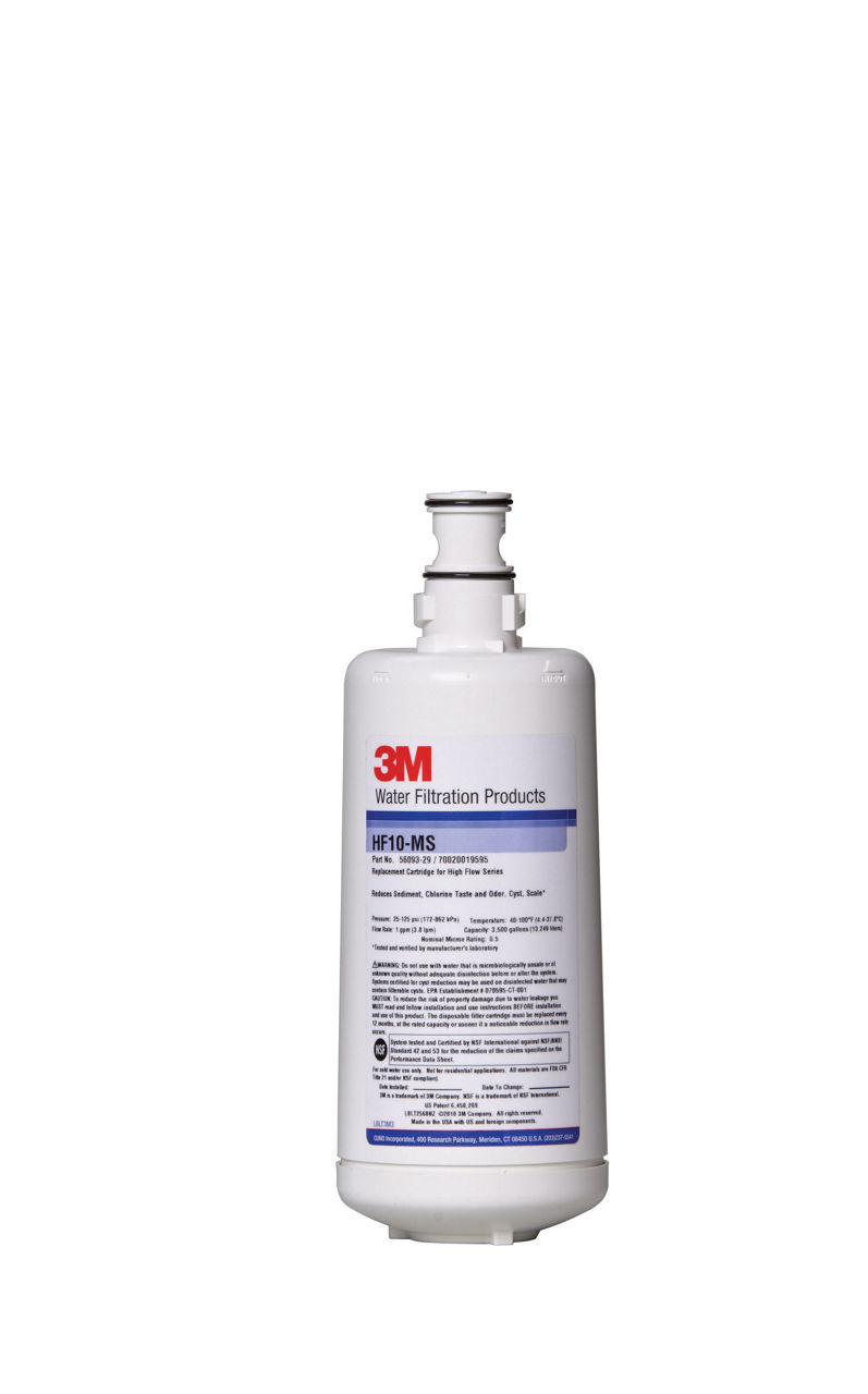 3M™ High Flow Series Filter Cartridge HF10-MS, 5626111, 0.5 um NOM, 1.0gpm, 3500 gal, 6/Case