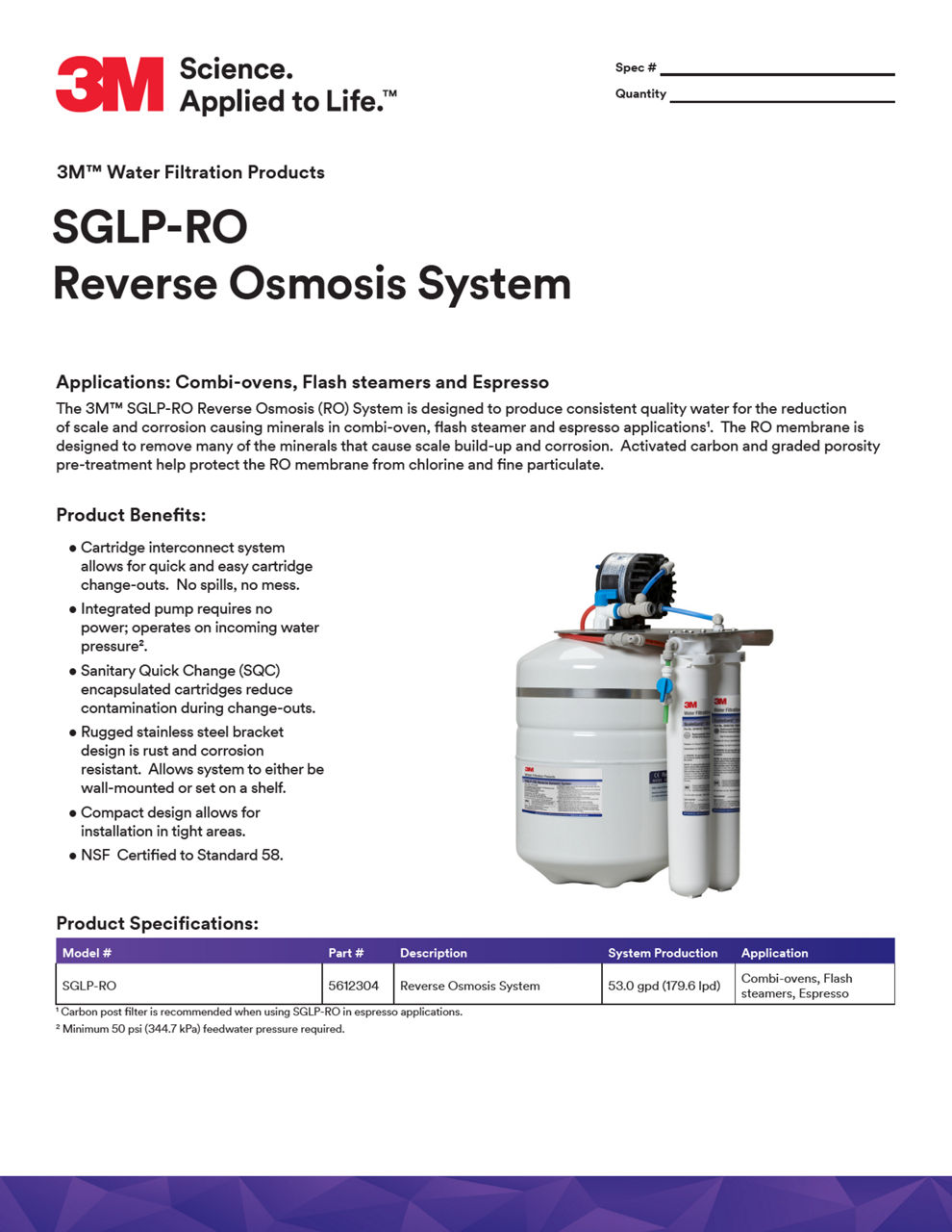 SGLP-RO Reverse Osmosis System