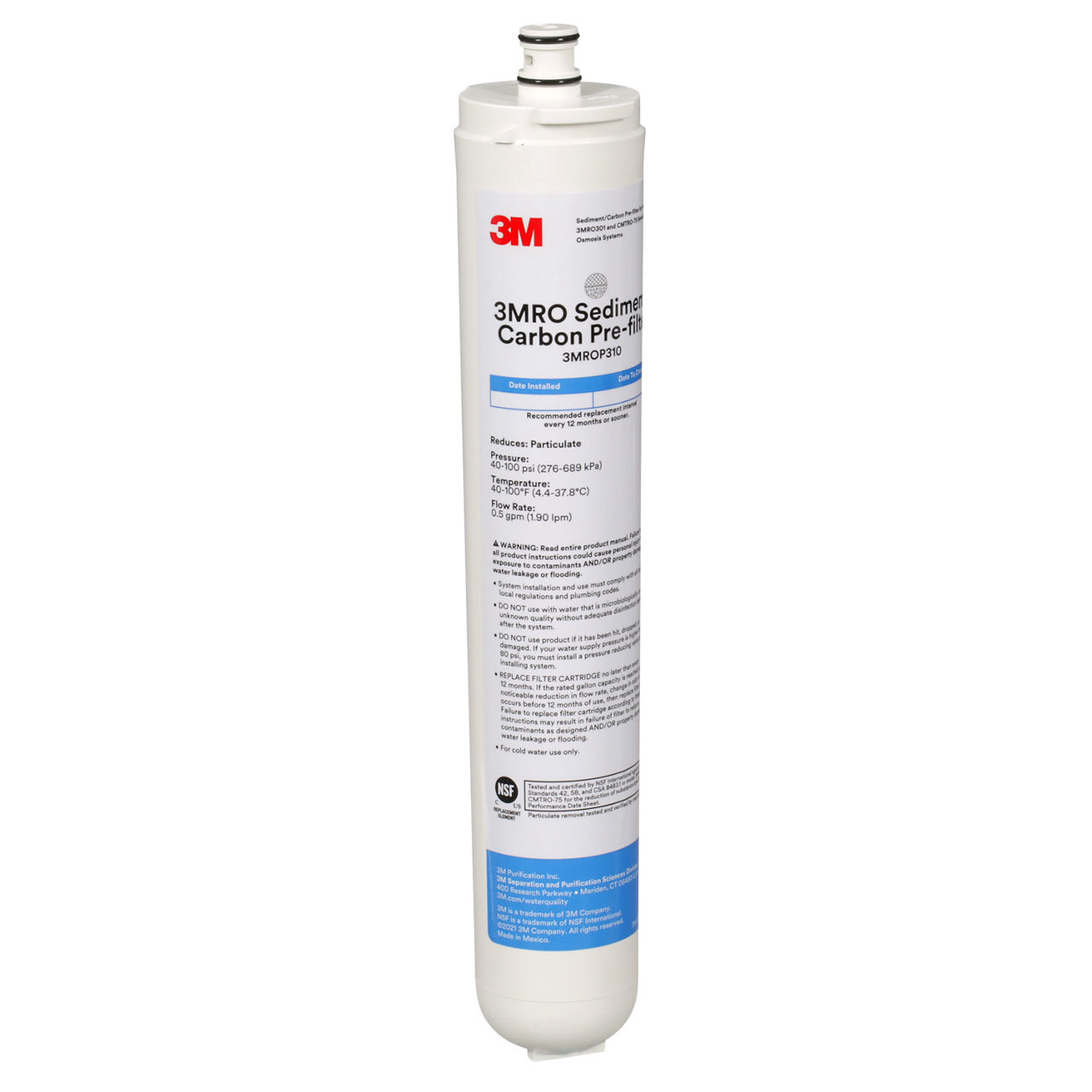 3M™ Under Sink Reverse Osmosis Water Filtration Cartridge, 3MROP310