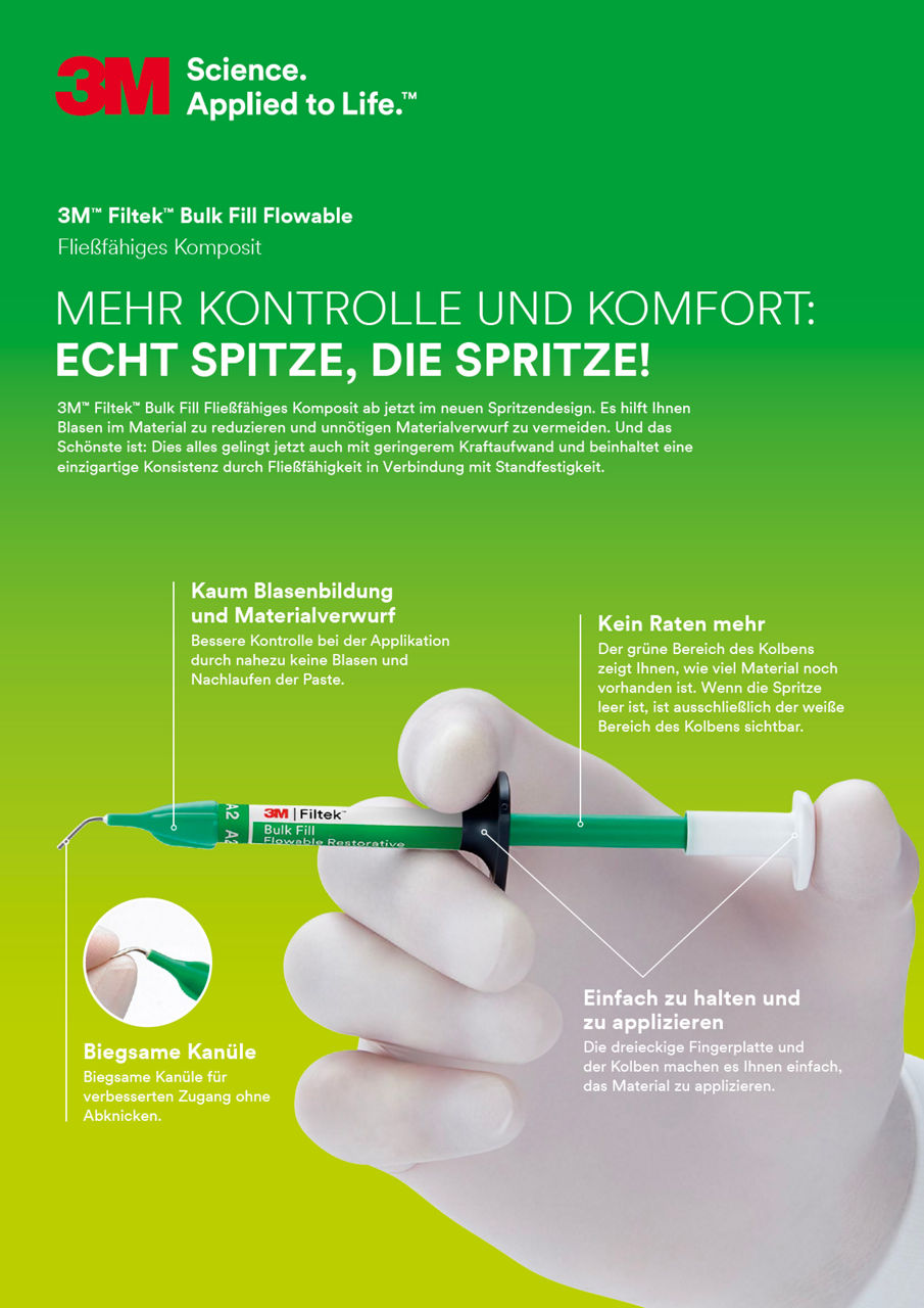 3M™ Filtek™ Bulk Fill Flowable Fließfähiges Komposit Sell Sheet