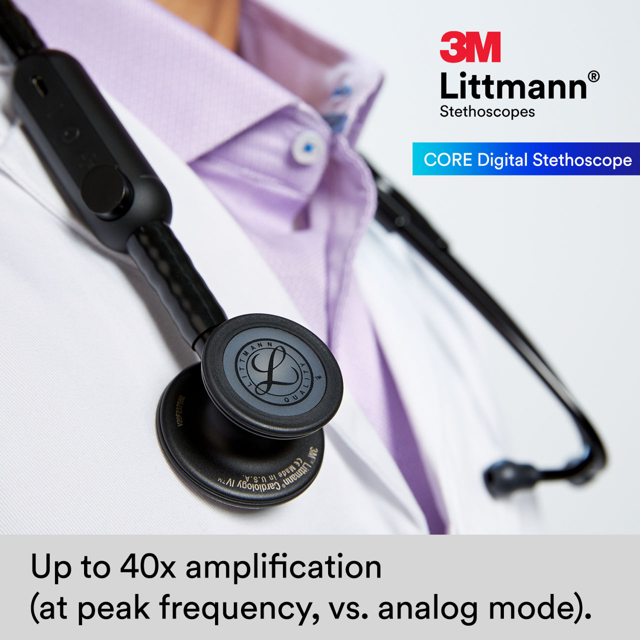 3M™ Littmann® CORE Digital Stethoscope, 8480, B+ Image 2