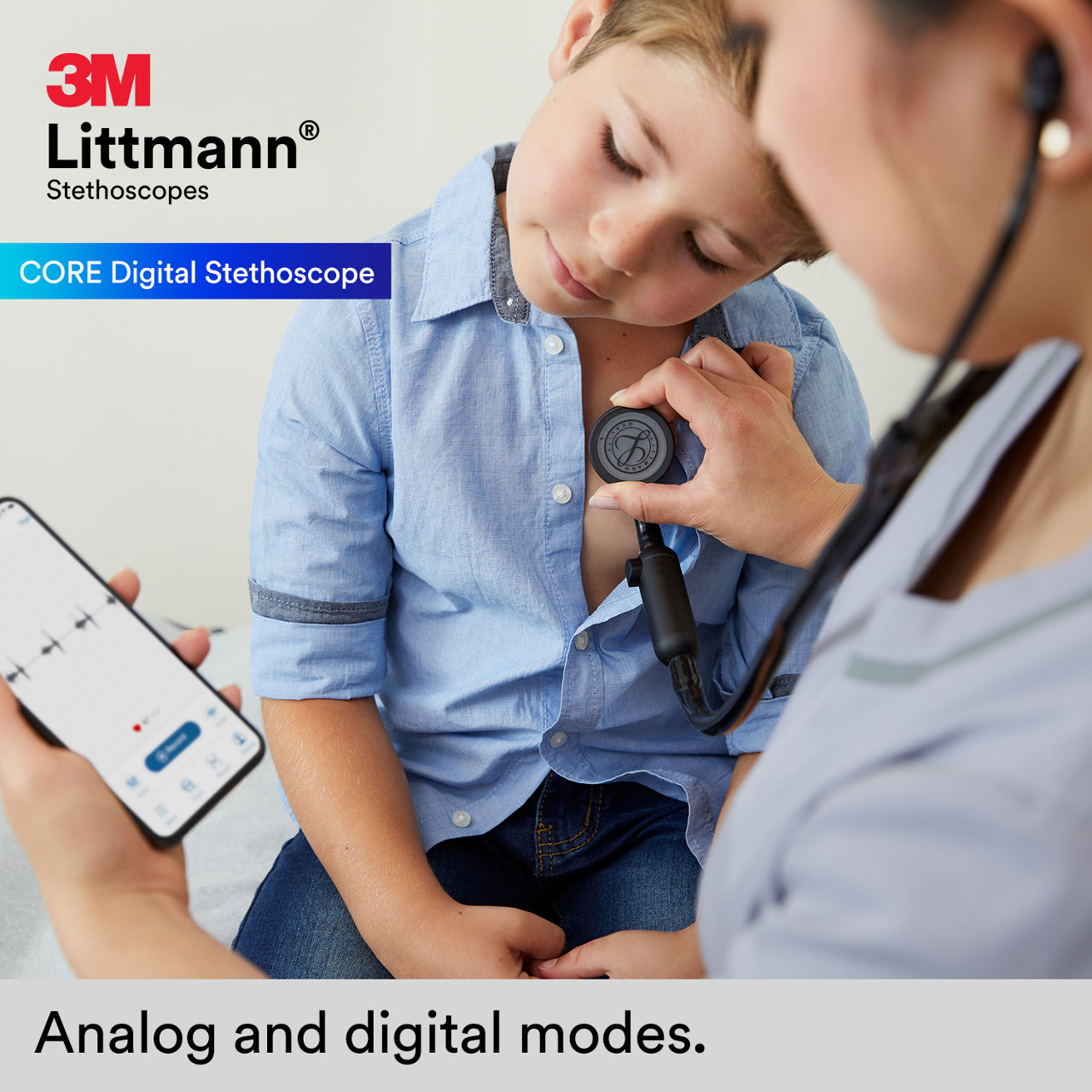 3M™ Littmann® CORE Digital Stethoscope, 8480, B+ Image 4