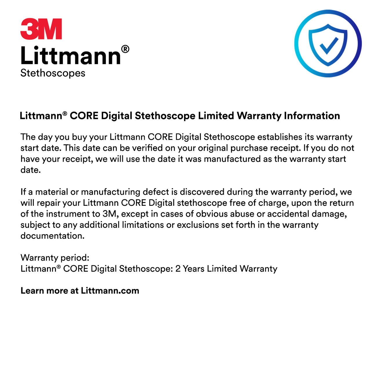 3M™ Littmann® CORE Digital Stethoscope, 8480, B+ Image 7