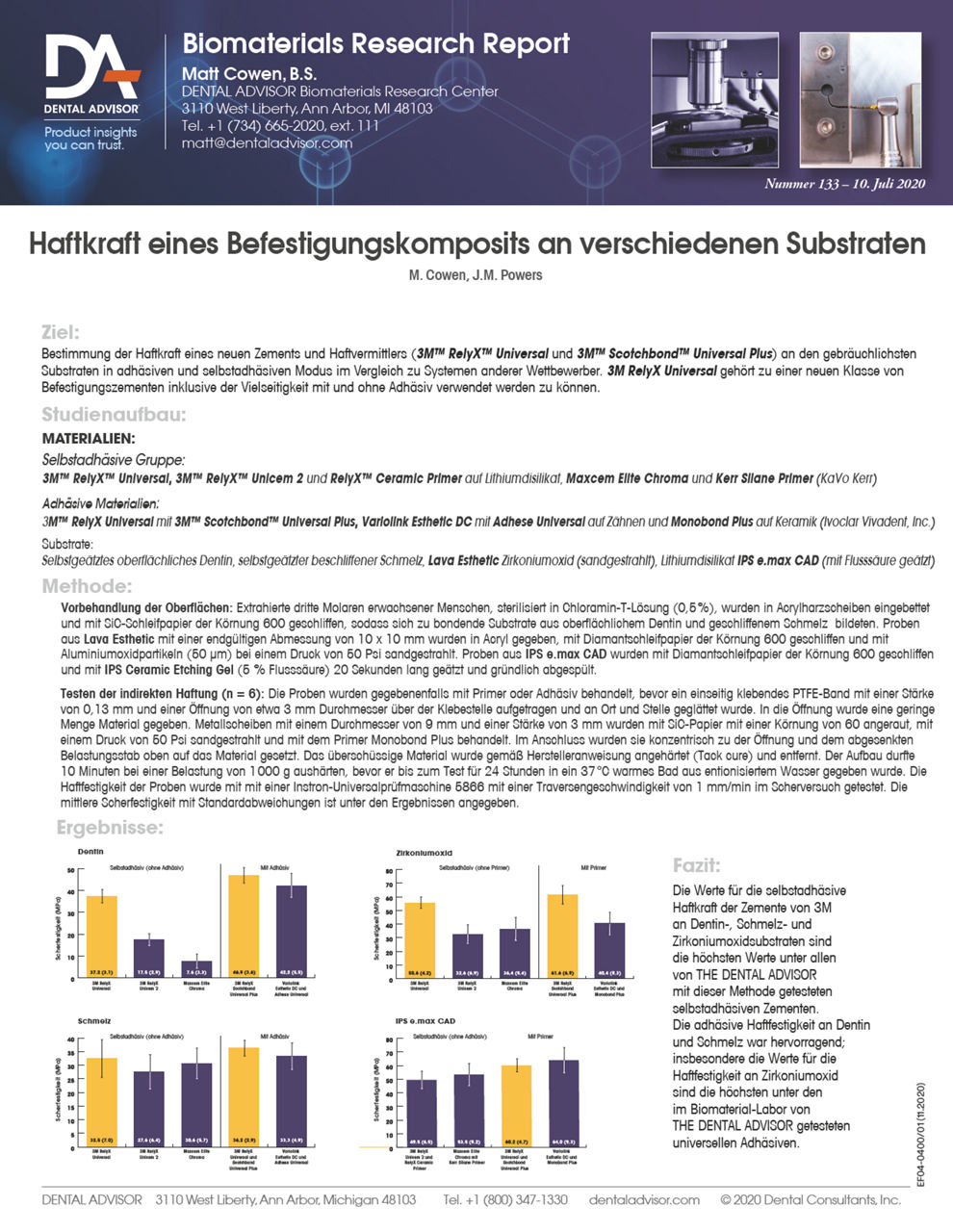 3M RelyX Universal Haftkraft_eines_Befestigungskomposits_DA Report_DE_druck