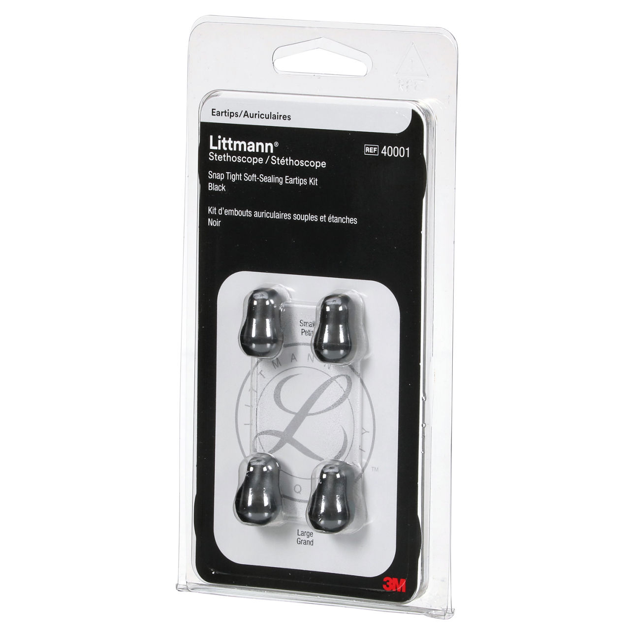 3M™ Littmann® Stethoscope Spare Parts Kit, Snap Tight Soft-Sealing Eartips, Large & Small, 40001