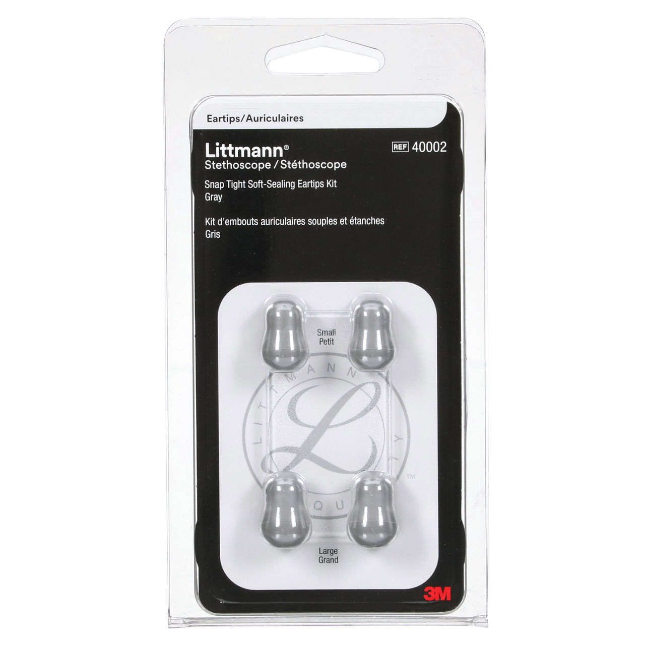 3M™ Littmann® Stethoscope Spare Parts Kit, Snap Tight Soft-Sealing Eartips, Large & Small, 40002