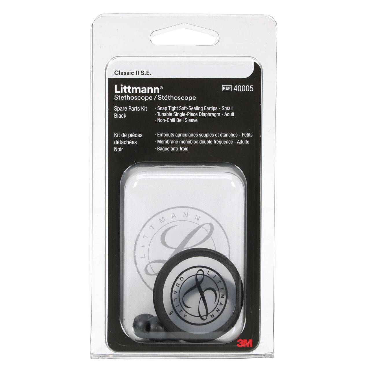 3M™ Littmann® Stethoscope Spare Parts Kit, Classic II S.E., Black, 40005