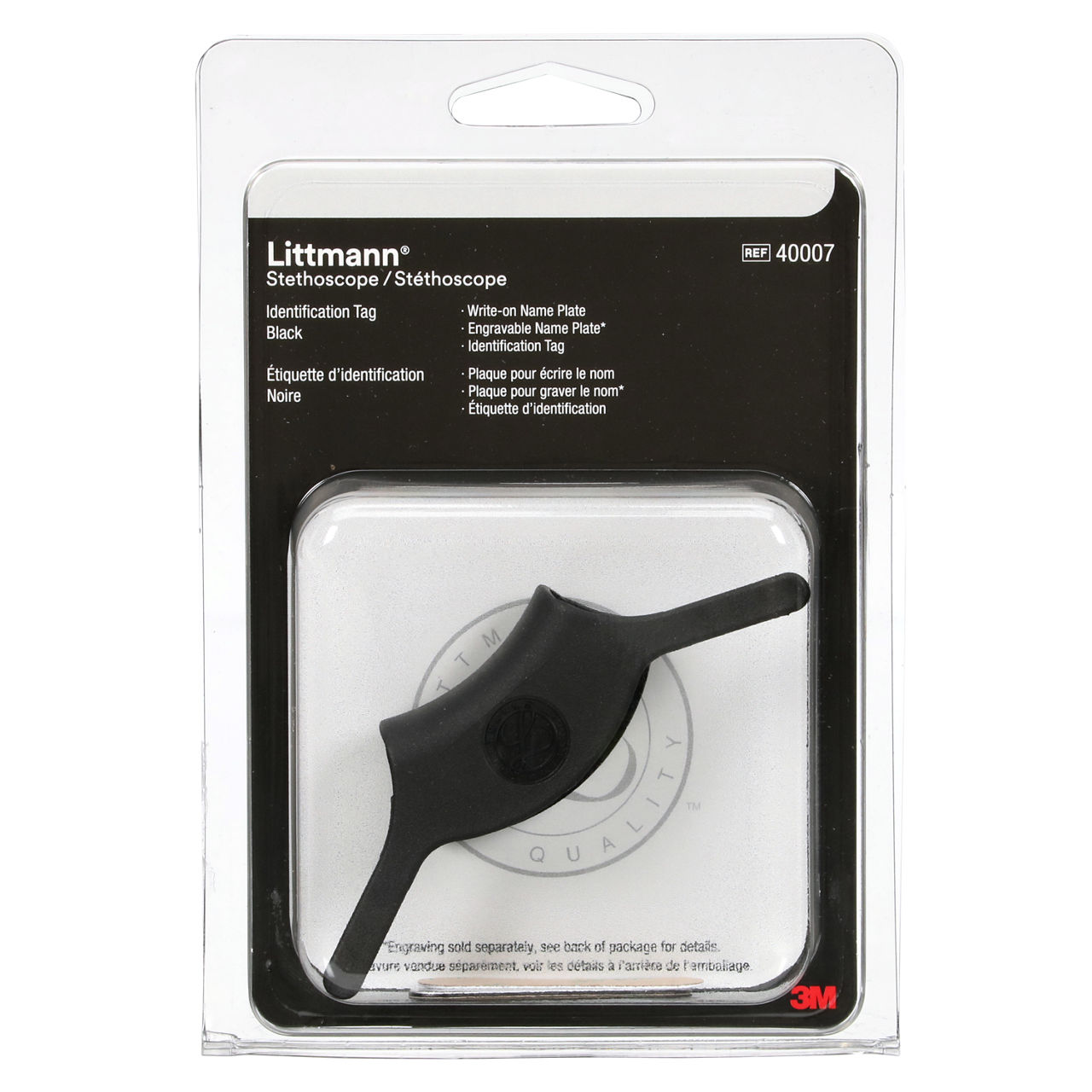 3M™ Littmann® Stethoscope Identification Tag, 40007, Black