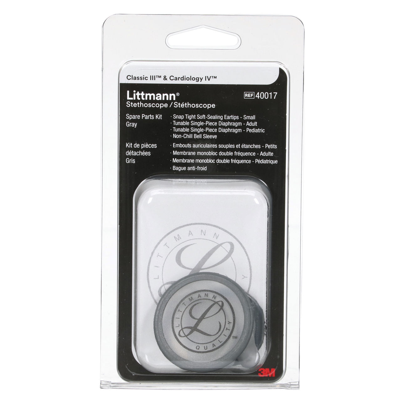 3M™ Littmann® Stethoscope Spare Parts Kit, 40017 Classic III™, Cardiology IV™ and CORE, Gray