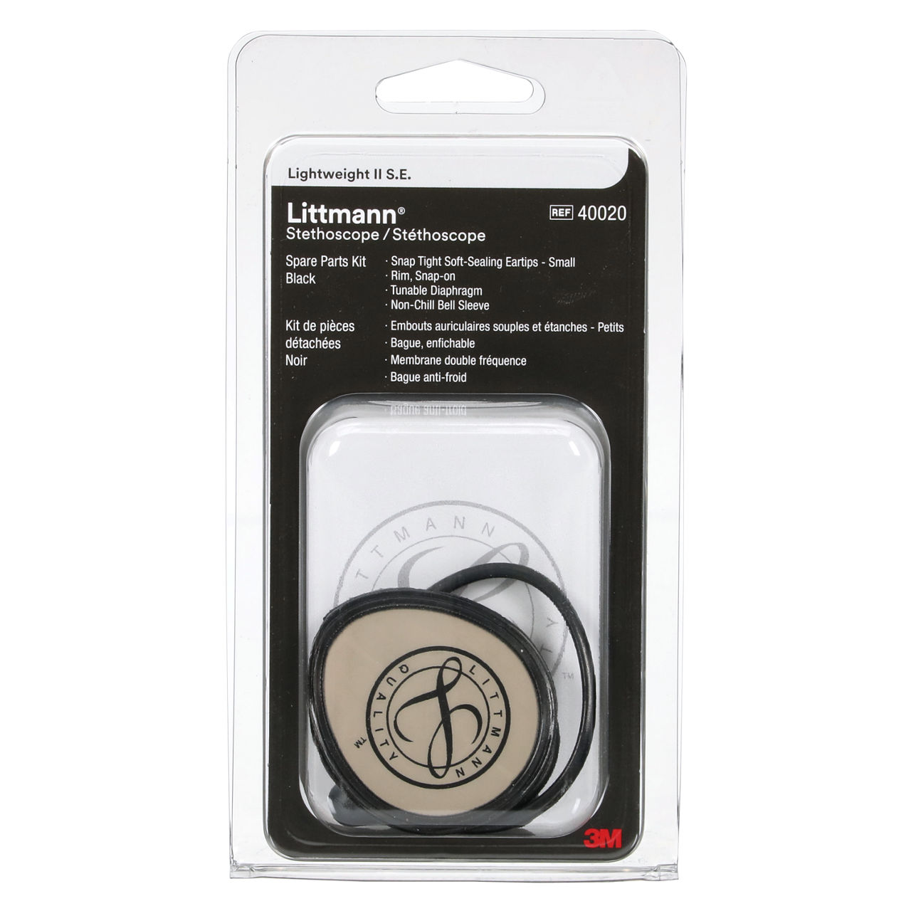 3M™ Littmann® Stethoscope Spare Parts Kit, Lightweight II S.E., Black, 40020