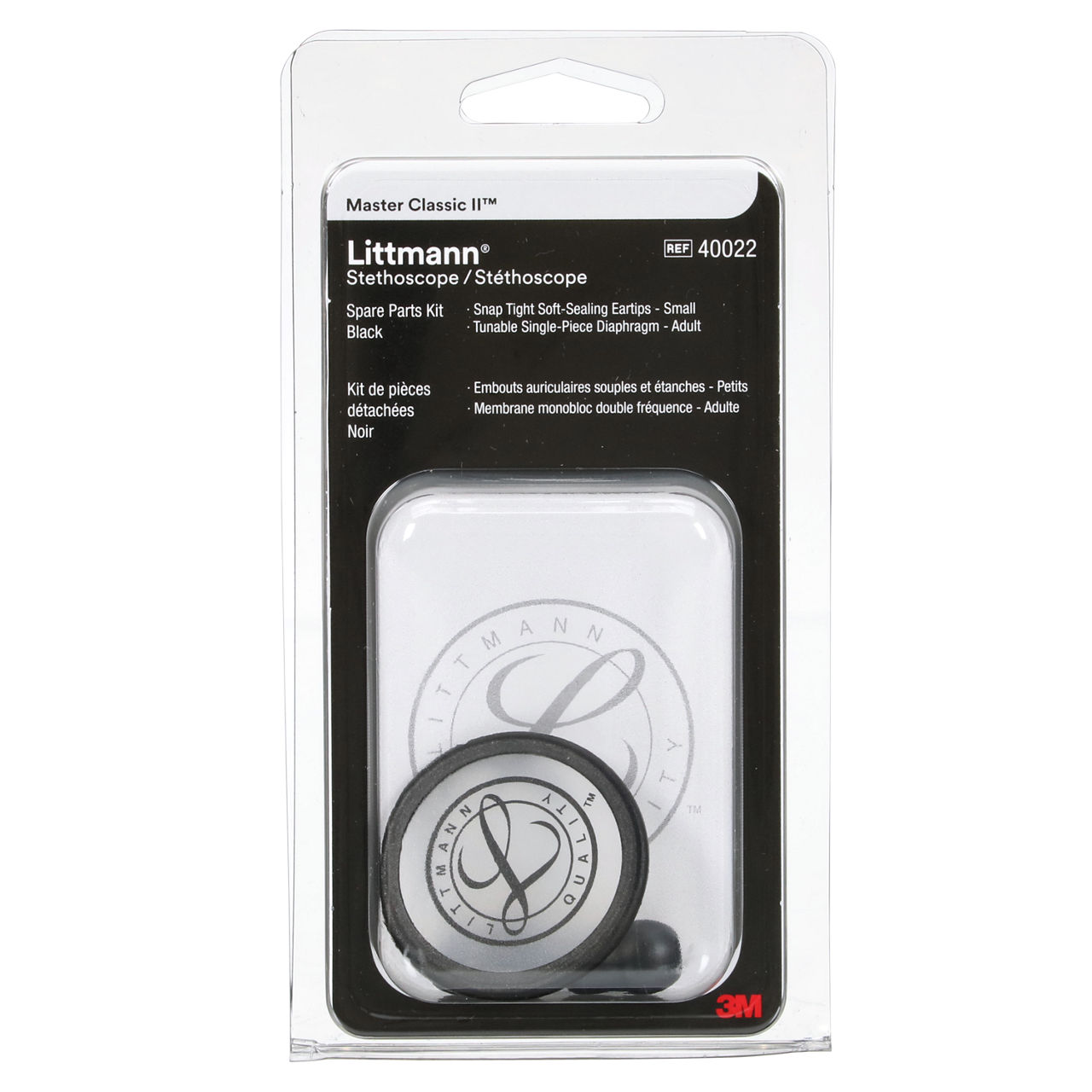 3M™ Littmann® Stethoscope Spare Parts Kit, Master Classic™, Black, 40022