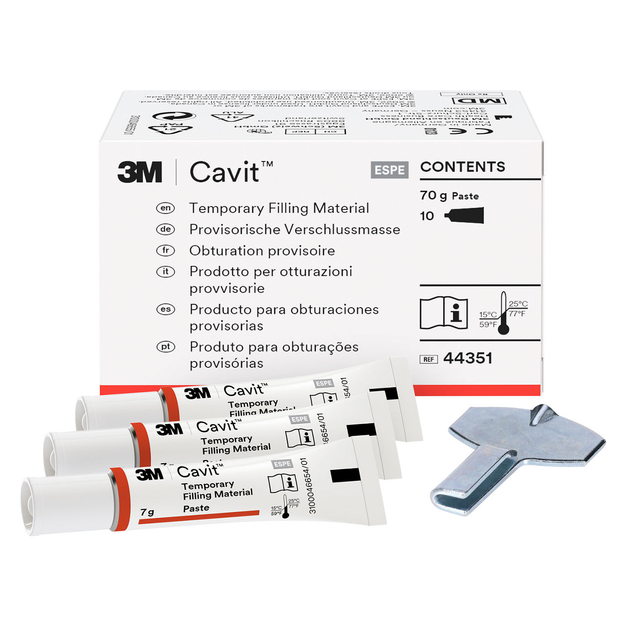 3M™ Cavit™ Temporary Filling Material, 44351, 10 - 7g Tubes