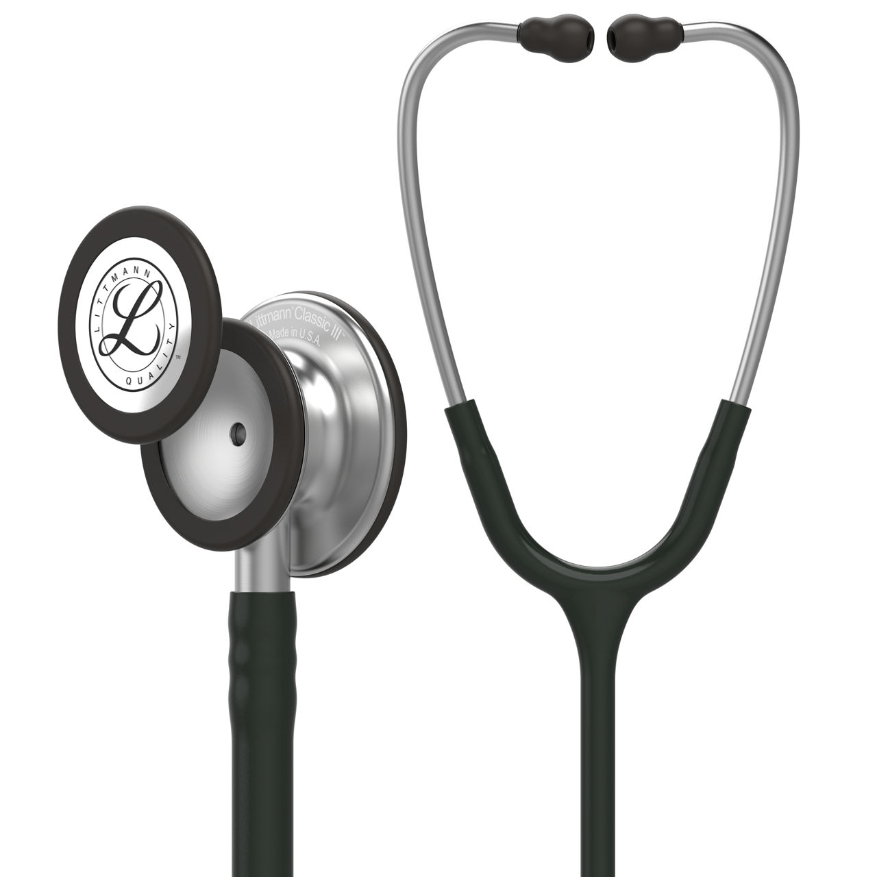 3M™ Littmann® Classic III™ Stethoscope, 5620, Standard-FinishChestpiece, Black Tube, 27 in, 3 Each/Case