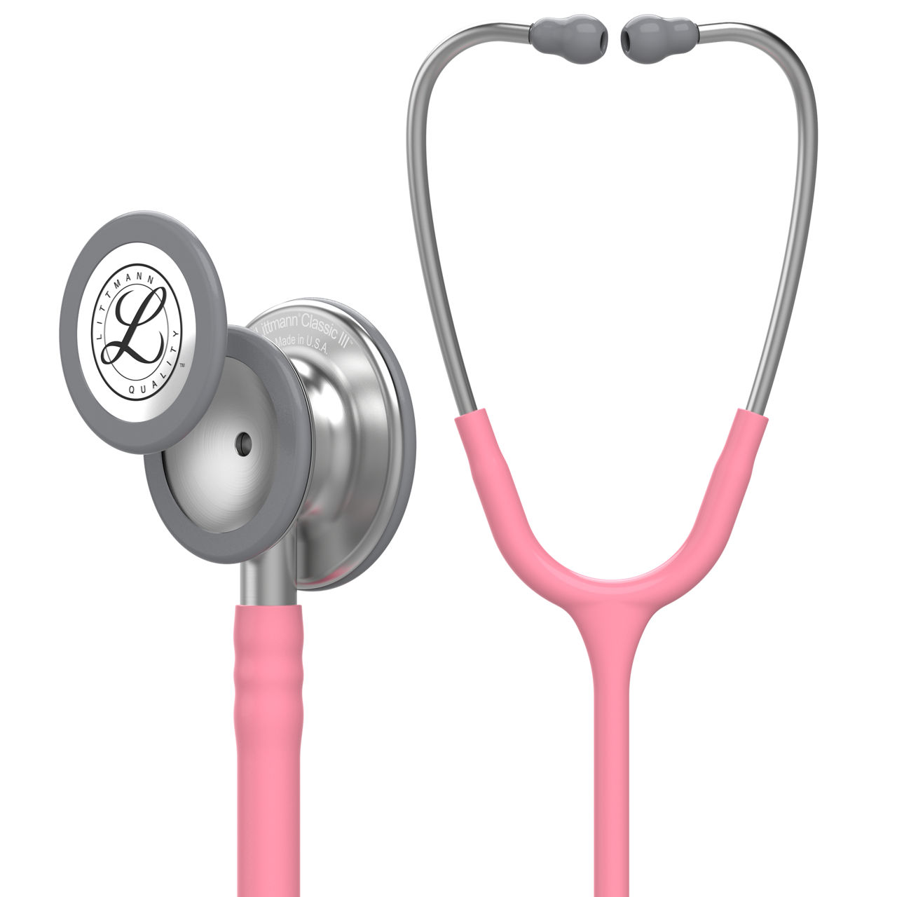 3M™ Littmann® Classic III™ Stethoscope, 5633, Standard-FinishChestpiece, Pearl Pink Tube, 27 in, 3 Each/Case