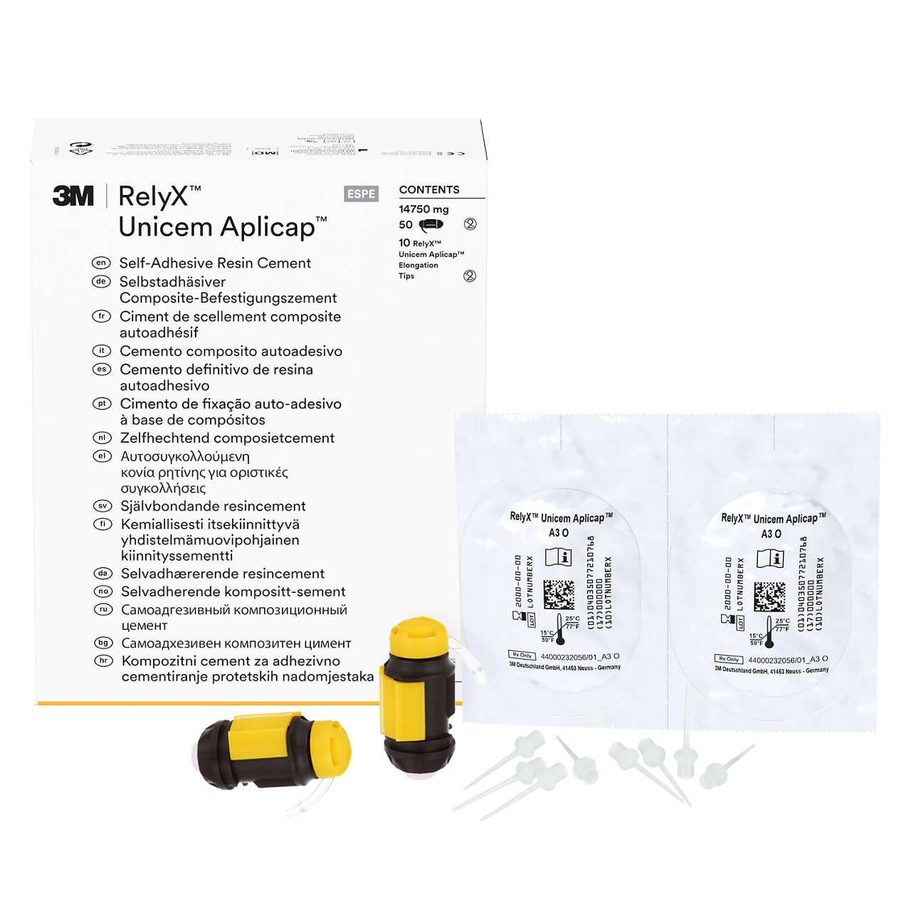 3M™ RelyX™ Unicem Aplicap™ 56817 Ciment composite universelauto-adhésif, boîte standard, teinte A3 Opaque