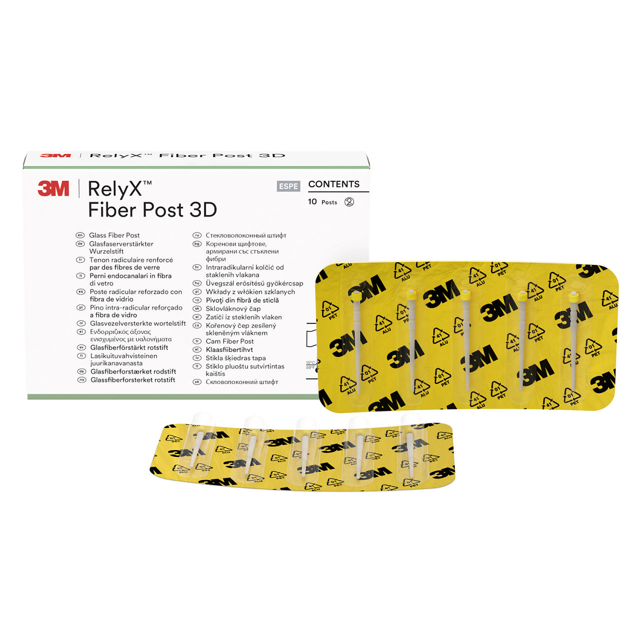 3M™ RelyX™ Fiber Post 3D Glasvezelversterkte Wortelstiften Maat 1 (Geel), 56949