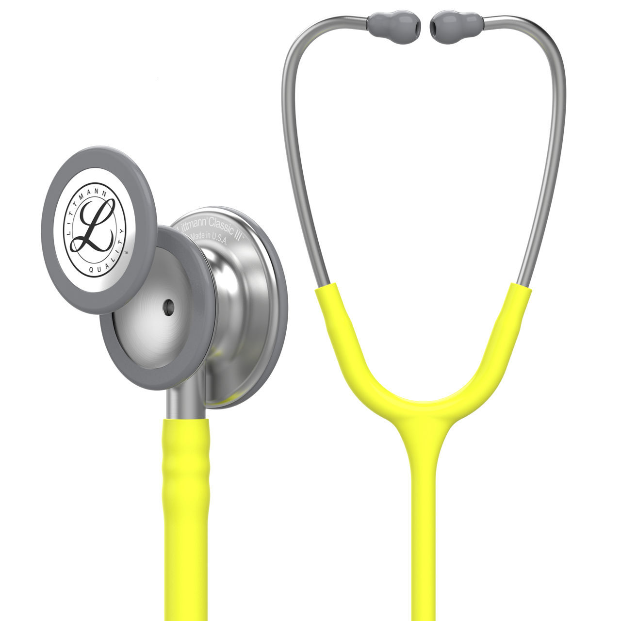 3M™ Littmann® Classic III™ Stethoscope, 5839, Standard-FinishChestpiece, Lemon-Lime Tube, 27 in, 3 Each/Case