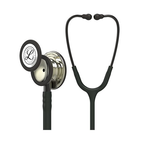 Stéthoscope 3M™ Littmann® Classic III™, Pièce thoracique finition Champagne, Tube Noir, Tige et Casque Fumés, 27 pouces, 5861