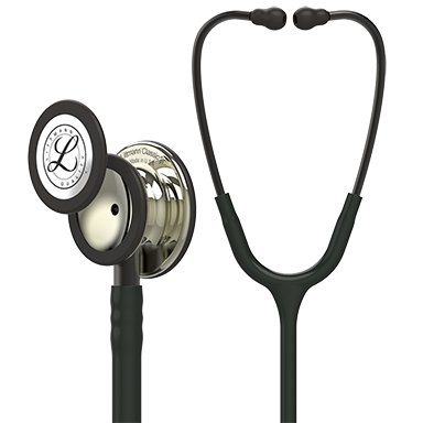 3M™ Littmann® Classic III™ Stethoscope, Champagne Finish Chestpiece, Black Tubing, Smoke Stem and Headset, 27 inches, 5861