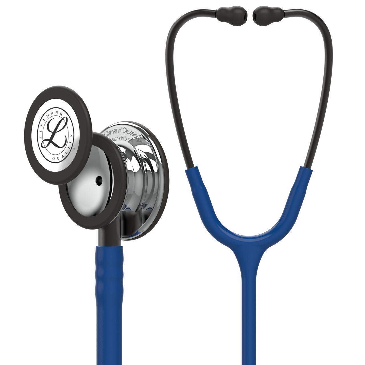 3M™ Littmann® Classic III™ Monitoring Stethoscope, 5863, Mirror - FinishChestpiece, Navy Blue Tube, Smoke Stem