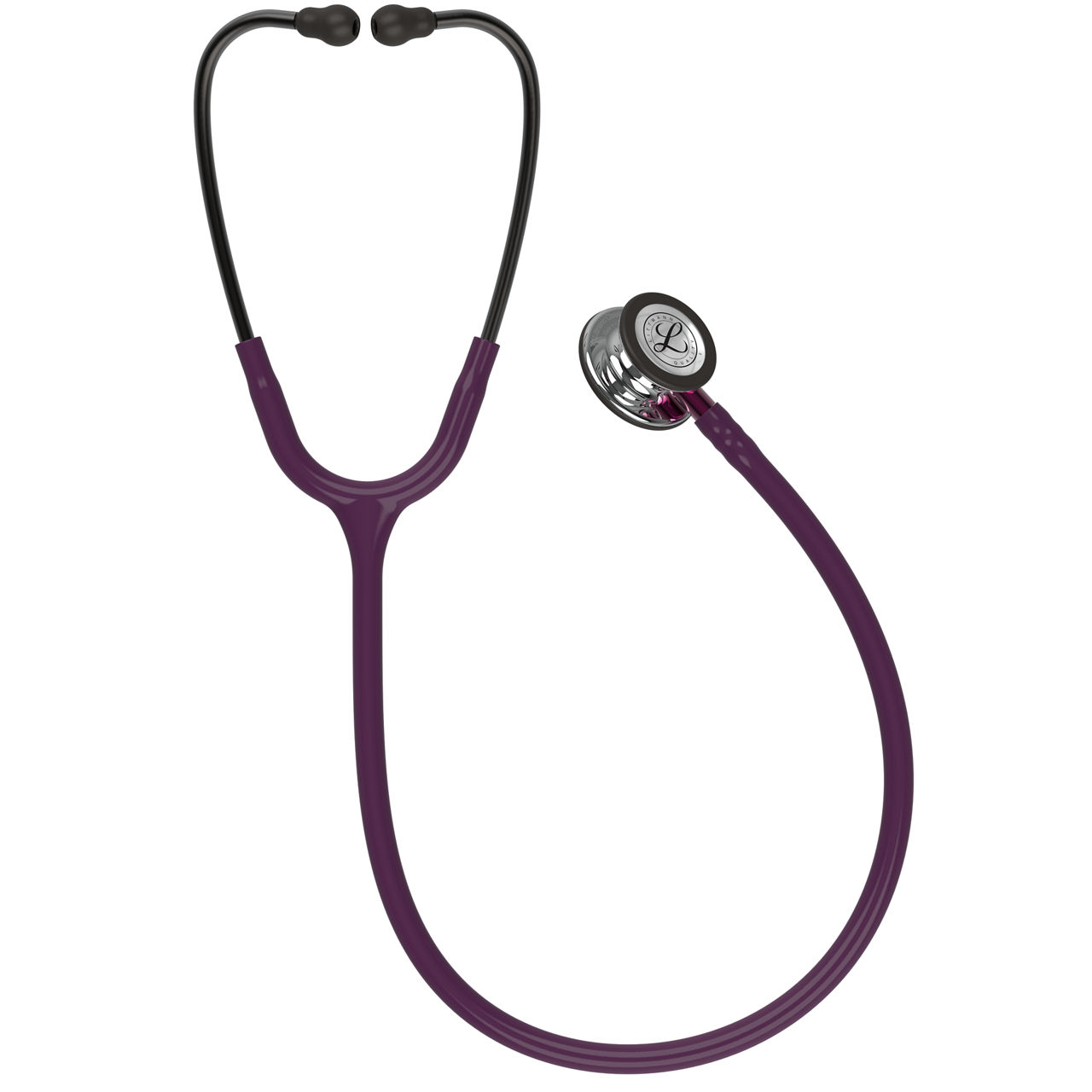 3M Littmann  Classic III Monitoring Stethoscope, Mirror Chestpiece, Plum Tube, 5960