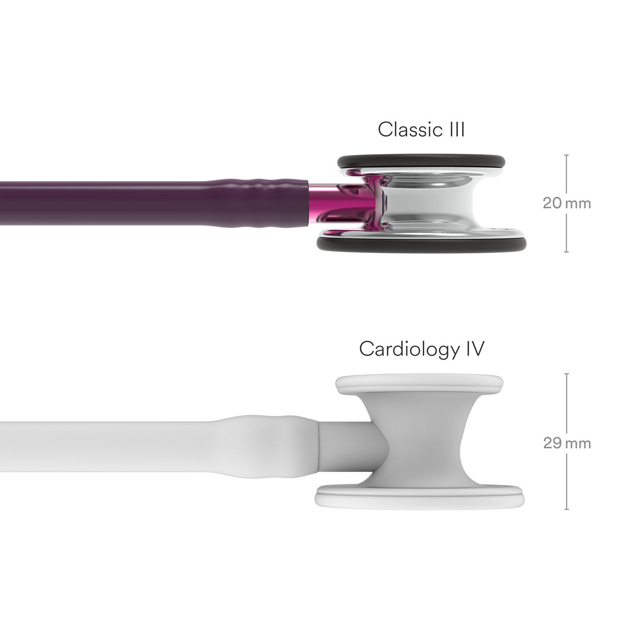 3M Littmann  Classic III Monitoring Stethoscope, Mirror Chestpiece, Plum Tube, 5960