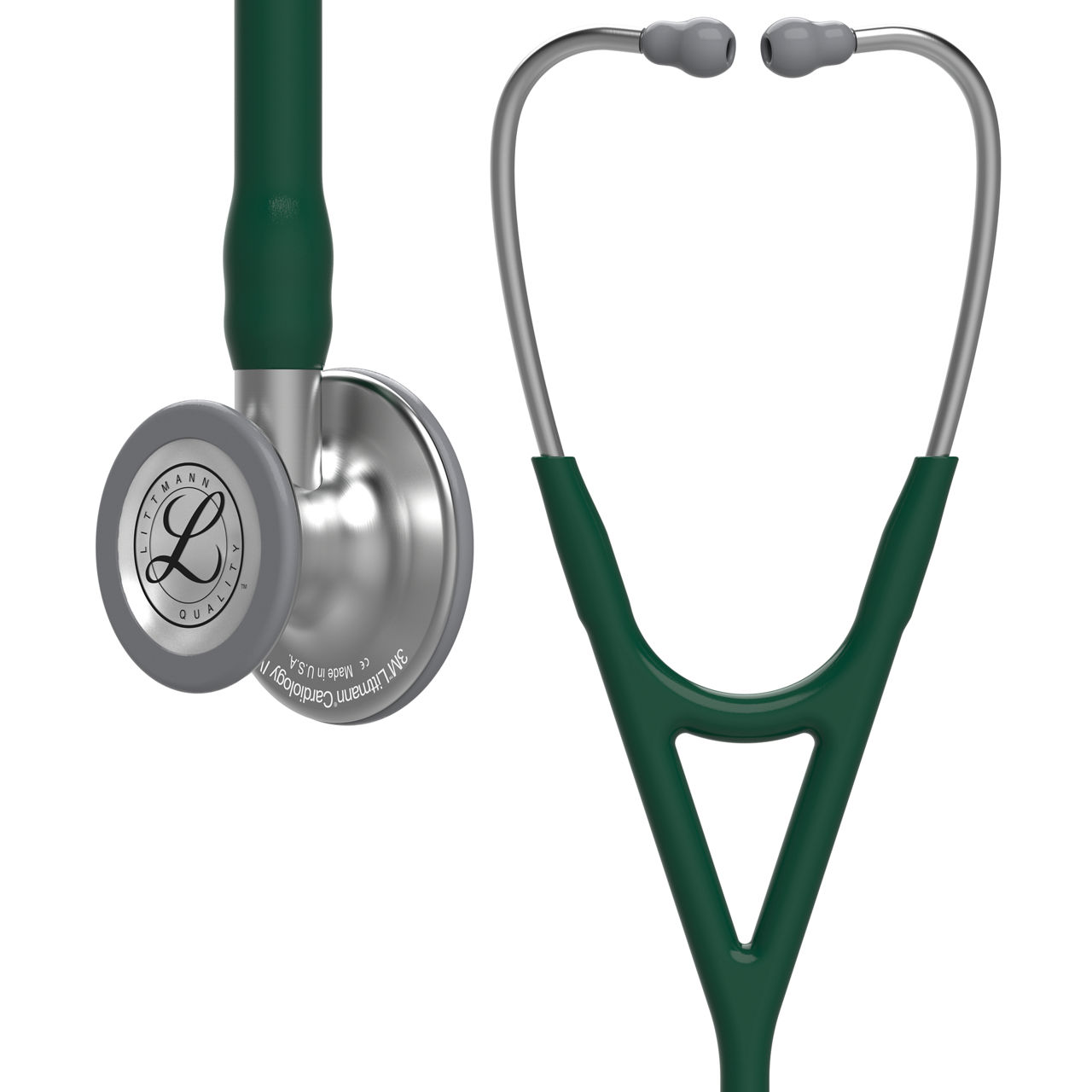 3M™ Littmann® Cardiology IV™ Stethoscope, 6155, Standard-FinishChestpiece, Hunter Green Tube, 27 in, 3 Each/Case