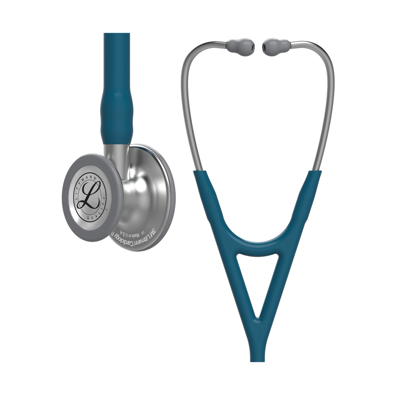 3M™ Littmann® Cardiology IV™ Stethoscope, Standard Finish, Caribbean Blue Tube, Stainless Steel Stem and Headset, 27 inches, 6157