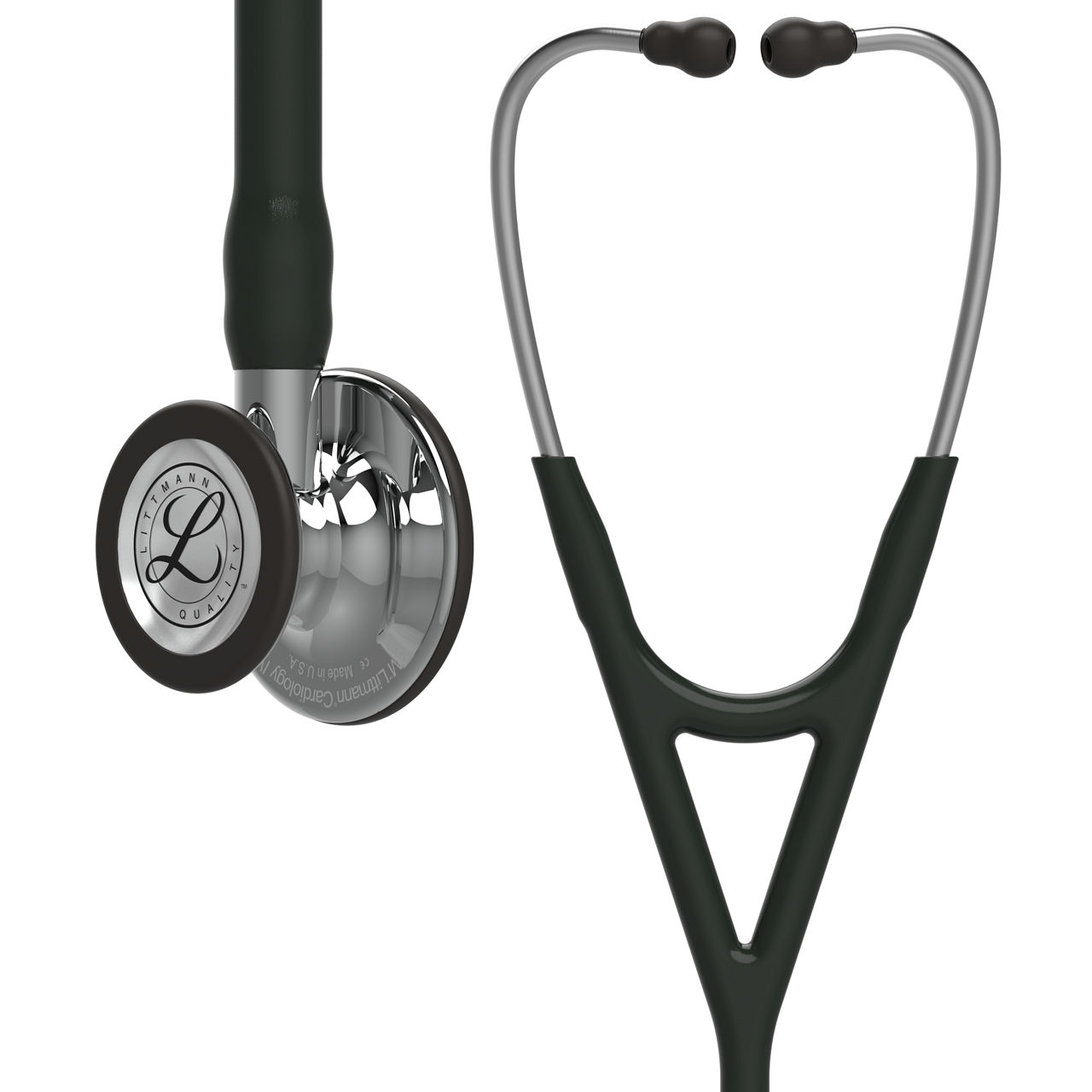 3M™ Littmann® Cardiology IV™ Stethoscope, 6177, Mirror-Finish Chestpieceand Stem, Black Tube, 27 inch, 3 Each/Case