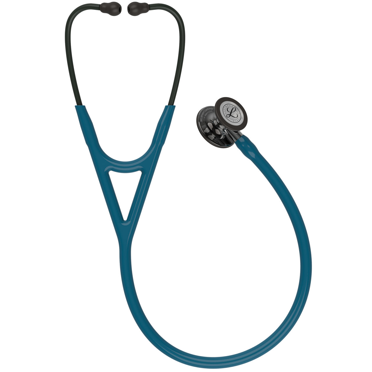 Cardiology IV™ 6234, High Polish Smoke-Finish, Carribean Blue Tube,  Mirror Stem, Smoke Headset
