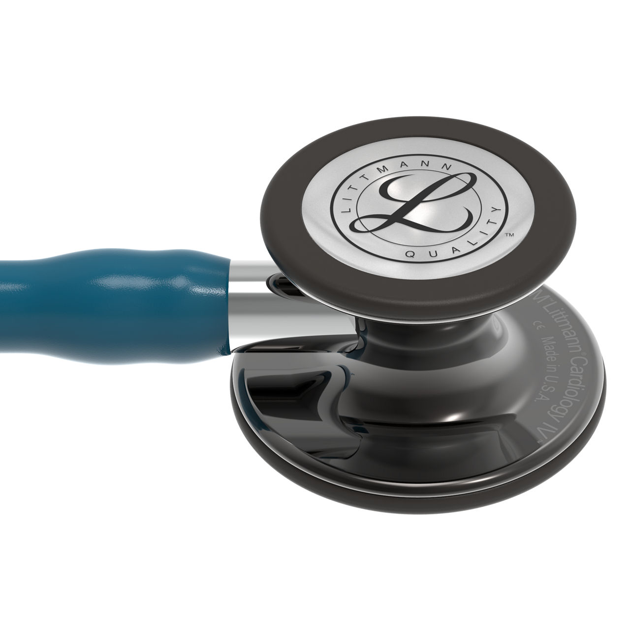 Cardiology IV™ 6234, High Polish Smoke-Finish, Carribean Blue Tube,  Mirror Stem, Smoke Headset