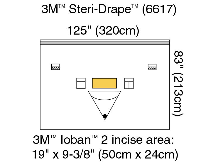 3M™ Steri-Drape™ Large Isolation Drape, 6617, 320 cm x 213 cm, 5Each/Carton 4 Carton/Case