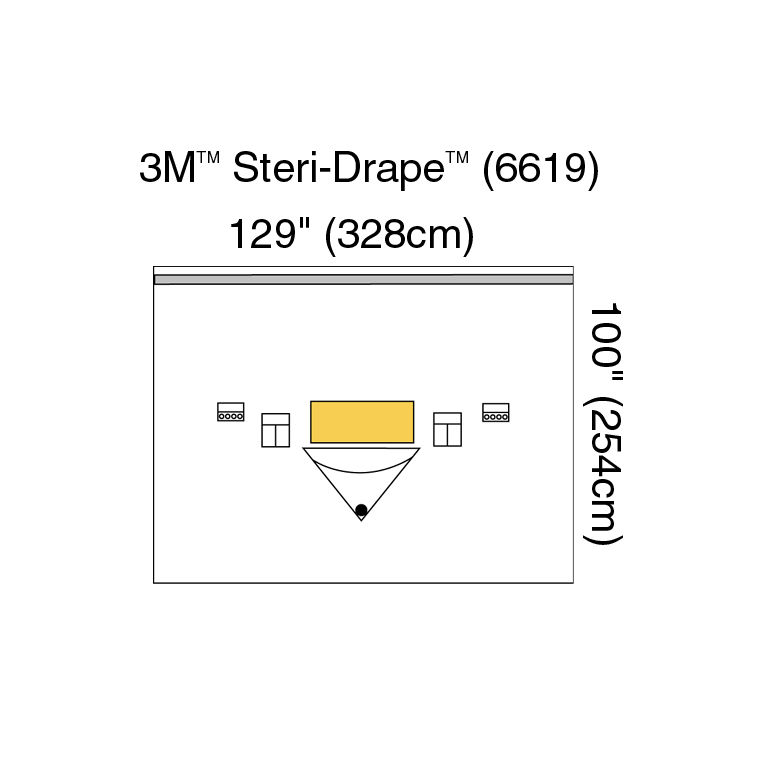 3M™ Steri-Drape™ Large Isolation Drape with Ioban™ 2 Incise Film andPouch, 6619, 328cm x 254cm, 5 Ea/Car 1 Car/CS
