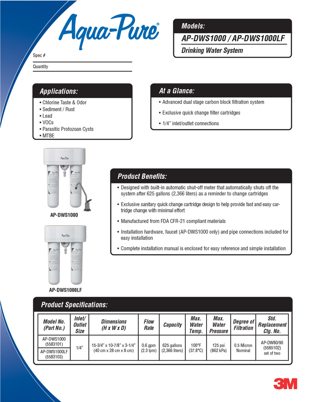 AP-DWS1000 / AP-DWS1000LF Drinking Water System