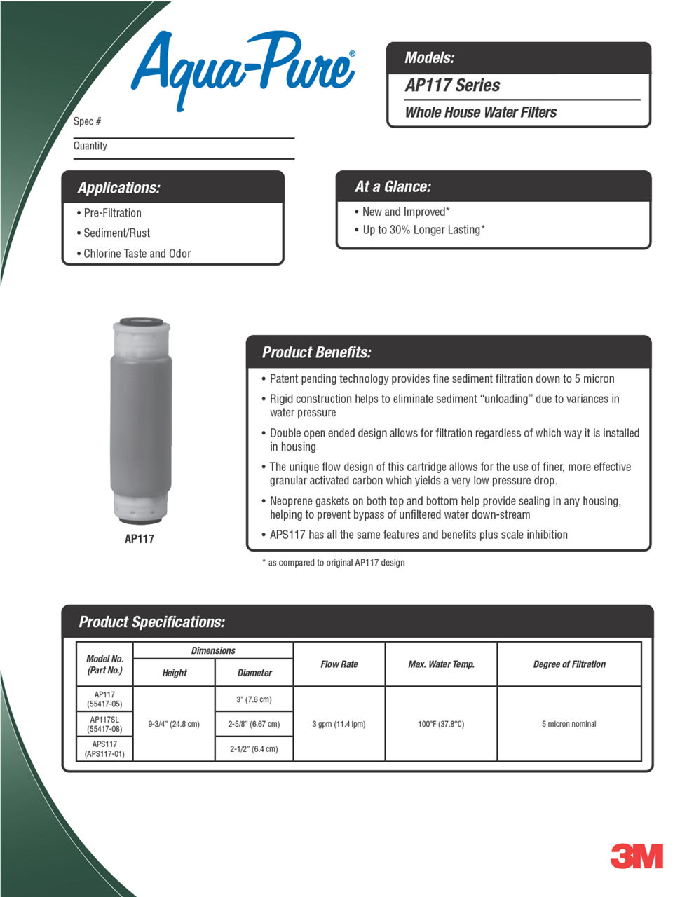 AP117 Series Whole House Water Filters