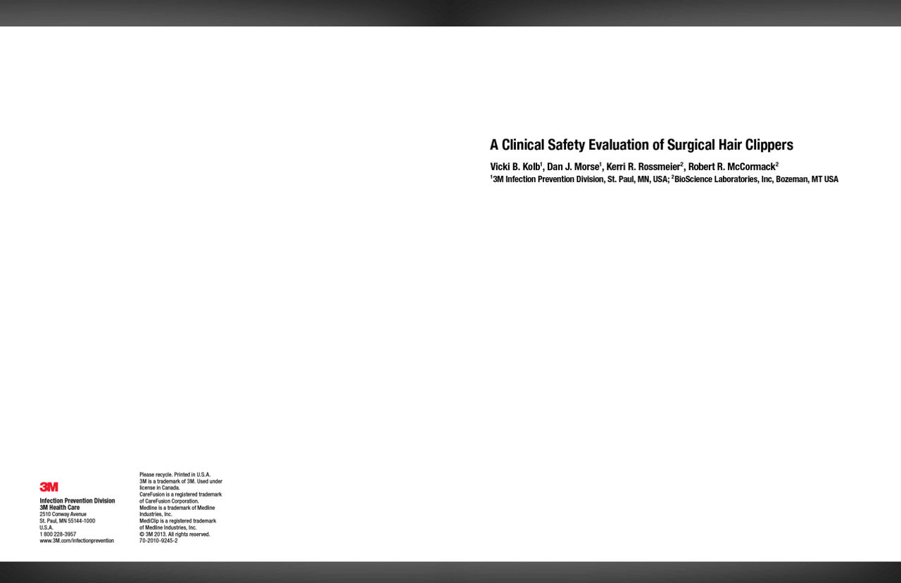 A Clinical Safety Evaluation of Surgical Hair Clippers