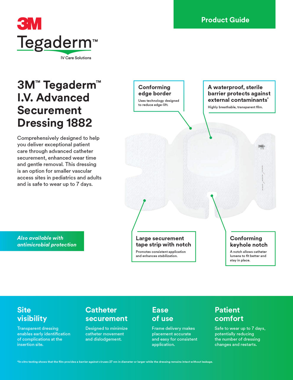 Product Guide: Tegaderm™ I.V. Advanced 1882