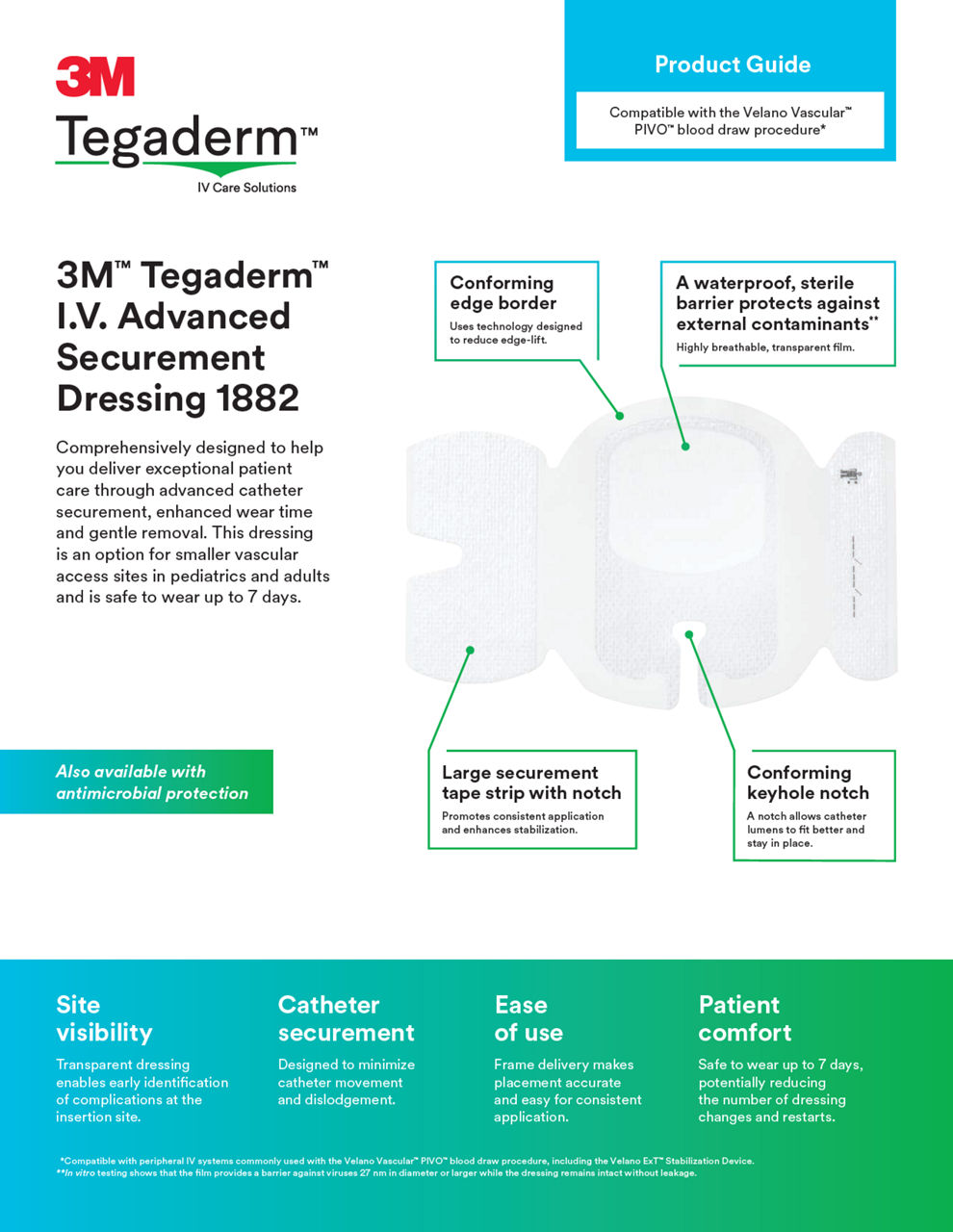 PIVO™ Product Guide: Tegaderm™ I.V. Advanced 1882