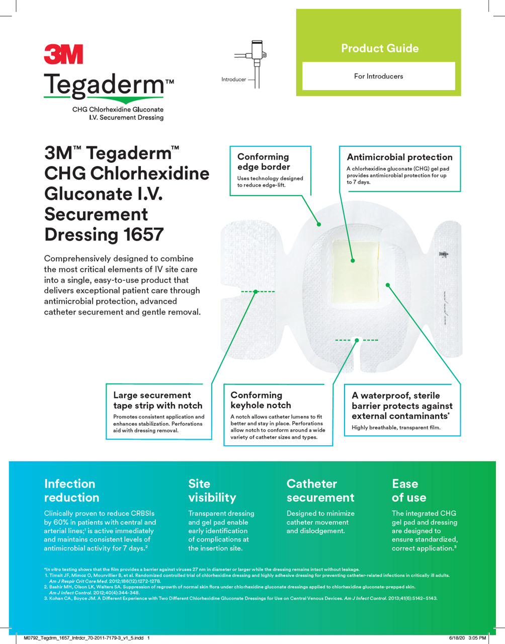 Introducers Product Guide: Tegaderm™ CHG Dressing 1657