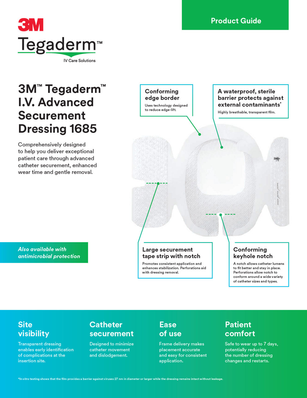 Product Guide: Tegaderm™ I.V. Advanced 1685