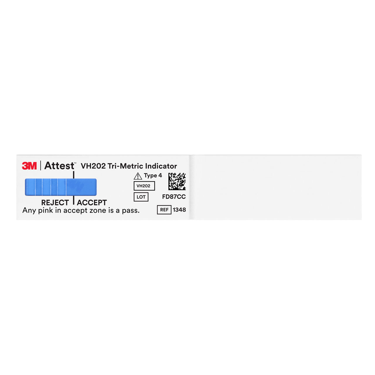 3M™ Attest™ VH₂O₂ Tri-Metric Chemical Indicators, 1348E, Type 4, 3/4 x 4in (1.9 x 10.2 cm), 250/BAG, 4 BAG/CS, 1000/CS