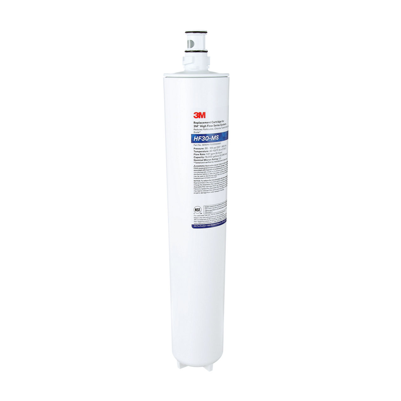 3M™ High Flow Series Filter Cartridge HF30-MS, 5615111, 0.5 um NOM, 1.67  gpm, 14000 gal