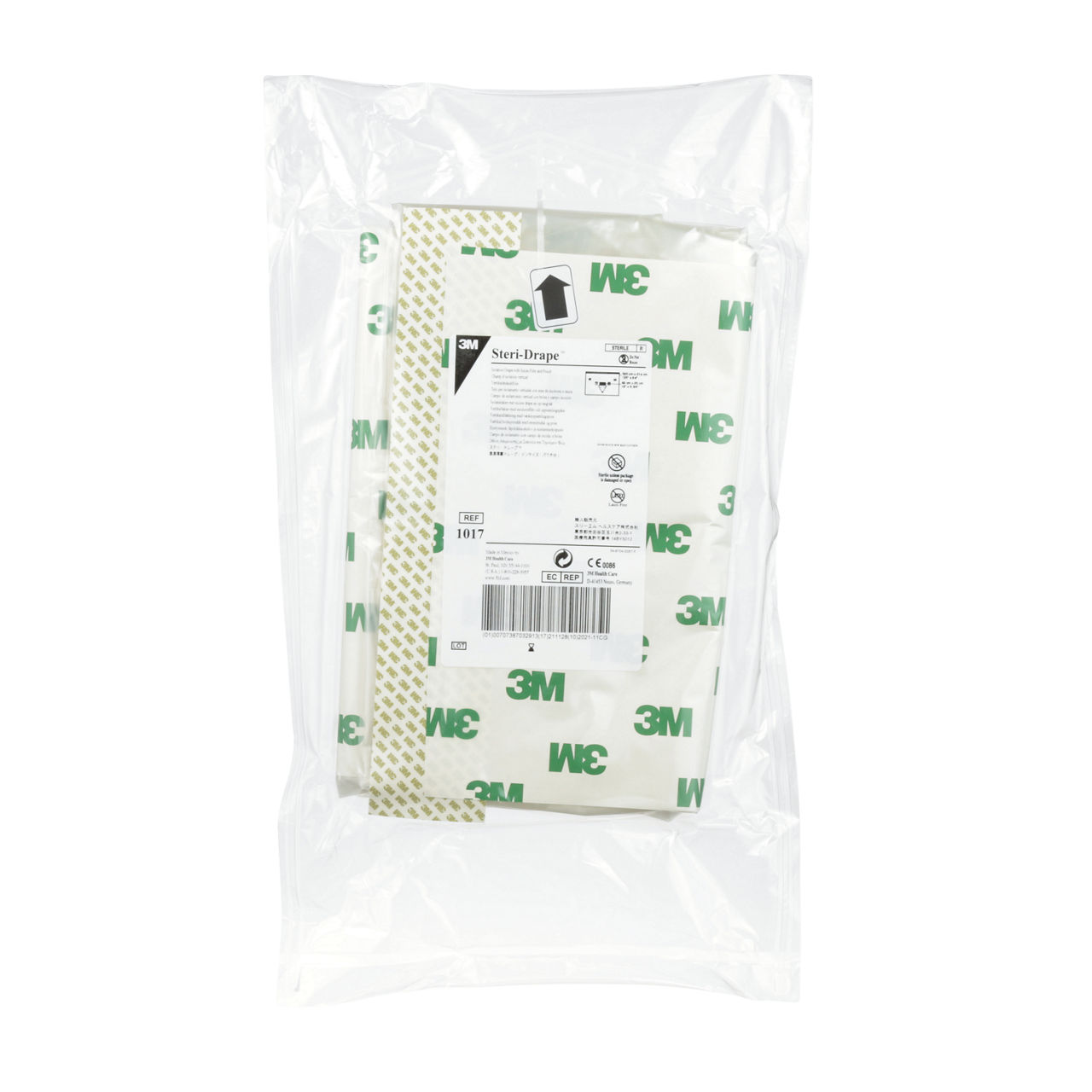 3M™ Steri-Drape™ Verticaal isolatielaken met Steri-Drape™ 2 incisiefolie en opvangzak, 1017, 320 cm x 213 cm, 5 stuks/doos
