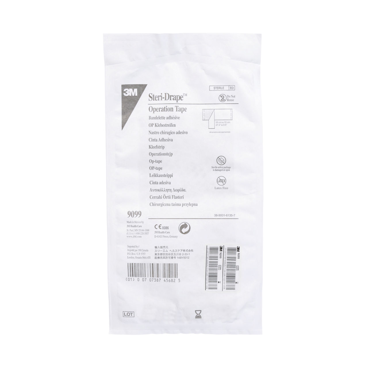 3M™ Steri-Drape™ Operation Tape 9099, 4" x 21" (10cm x 55cm), 250/Carton2 Carton/Case